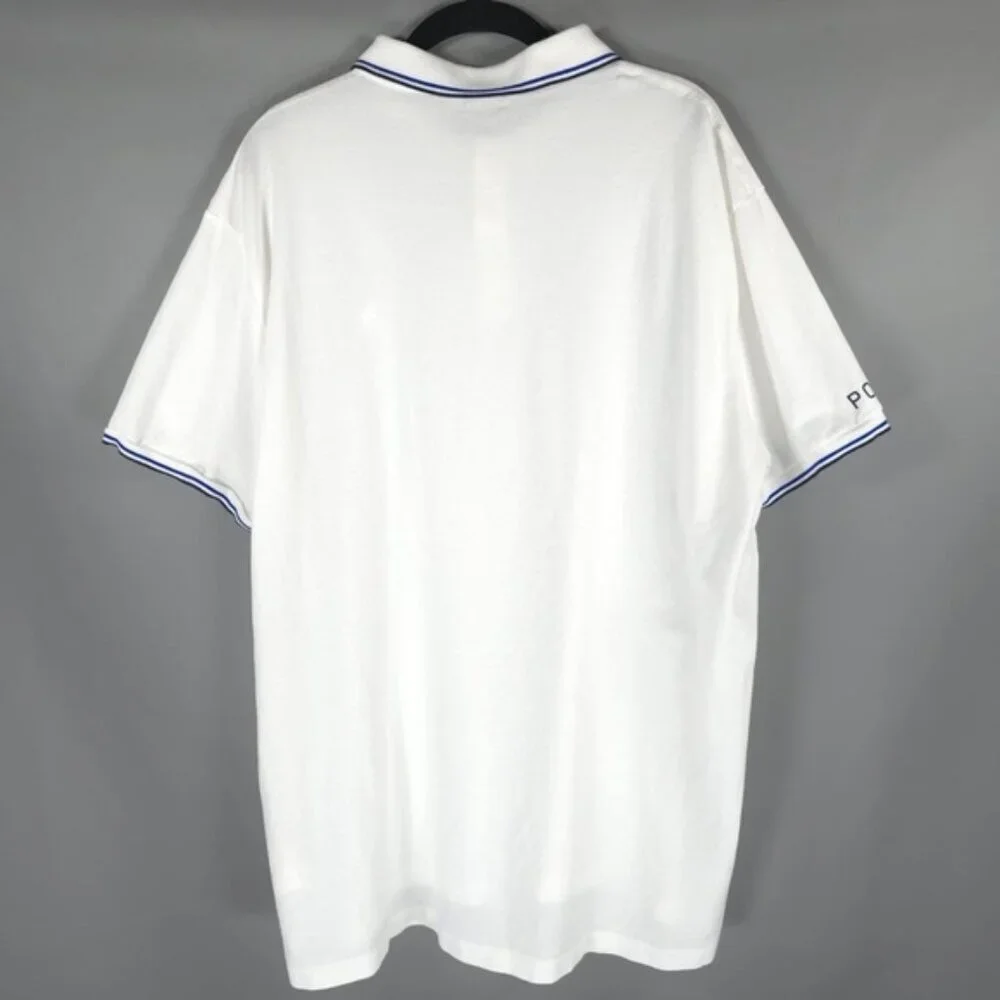 POLO RALPH LAUREN CUSTOM SLIM FIT POLO/67 Rubber‎ Pony Logo Mesh Polo Shirt XXL